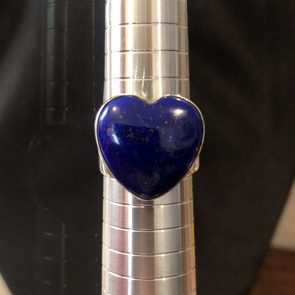 JAY KING DTR Lapis Lazuli Heart Shaped Sterling Silver Cabochon Ring Sz 8-3/4 - Picture 11 of 13